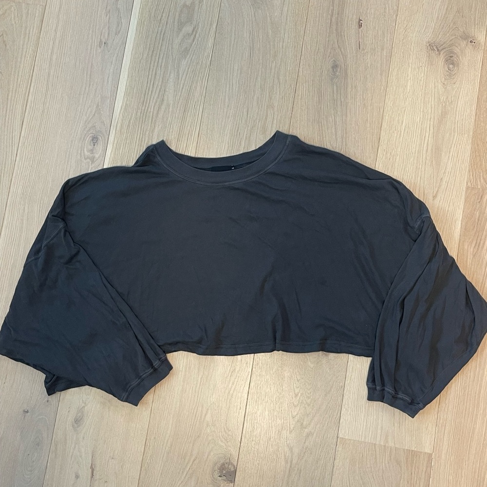 Out From Under Cropped Long Sleeve Shirt